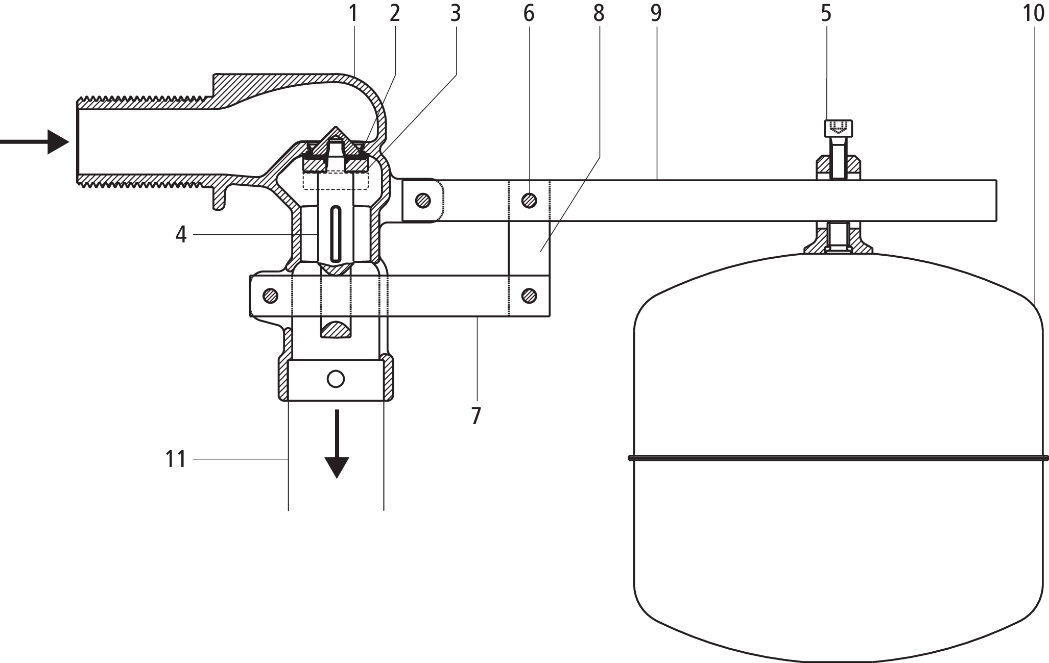 Fiche technique - Robinet-flotteur avec boule en acier inoxydable