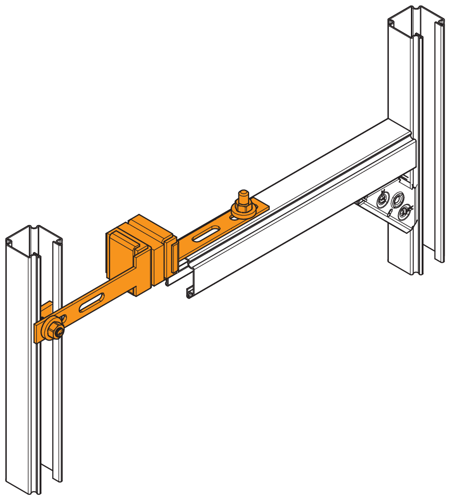 Equerre de réglage acier zingué HETTICH, L.80 mm x l.30 mm x H.5.5 cm