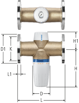 Druckreduzierventil mit Flansch