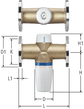 Druckreduzierventil mit Flansch