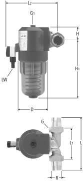 Filtre fin rinçage à contre-courant