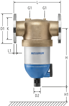 Filtro fine risciacquabile con flangia