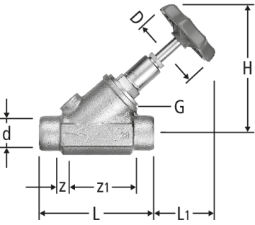 Robinet oblique à souder