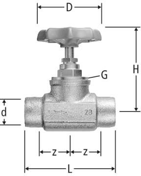 Robinet droit à souder