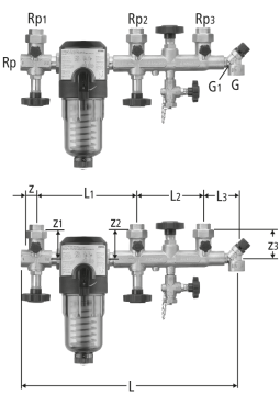 Nourrice de distribution standard avec Redfil rinçage à contre-courant