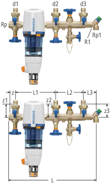 Standard-Verteilbatterie mit Redfil rückspülbar
