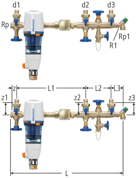 Standard-Verteilbatterie mit Redfil rückspülbar