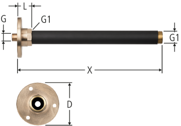 Tuyau-rallonge avec bride