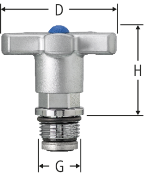 Oberteil mit Metall-Handrad