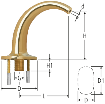 Bocca di fontana con materiale di fissaggio