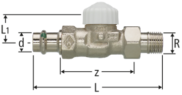 Thermostat-Ventilunterteil V-exact