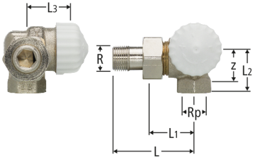 Thermostat-Ventilunterteil V-exact