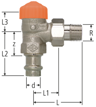 Thermostat-Ventilunterteil Eclipse