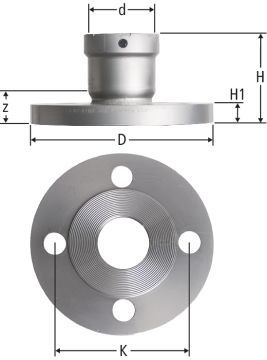 Optifitt-Press-Flanschübergang PN 6
