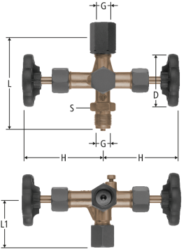 Robinet double de manomètre