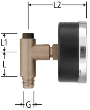 Manometer mit Druckknopfventil