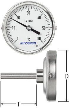 Thermometer mit Anzeigebereich 0 °C bis 60 °C