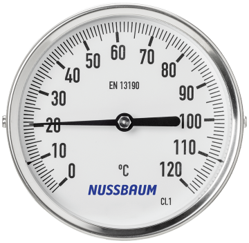 Thermomètre avec plage d'affichage de 0 °C à 120 °C