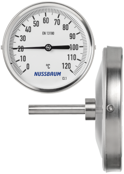 Thermomètre avec plage d'affichage de 0 °C à 120 °C