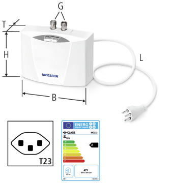 Chauffe-eau instantané pour lavabo MCX 3