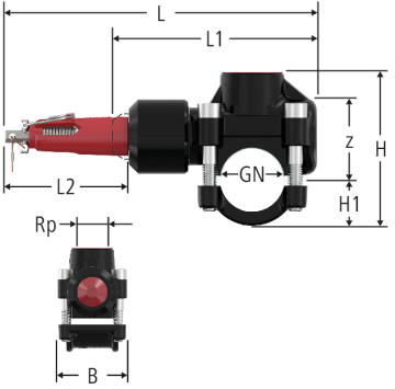 Abzweig-T-Stück Flamco-T-Plus PN 25
