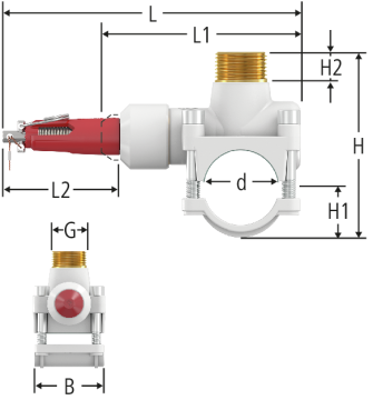 Abzweig-T-Stück Flamco-T-Plus PN 16