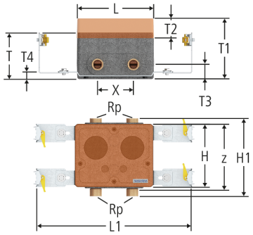 Scatola rubinetteria sotto muro per Geberit Duofix