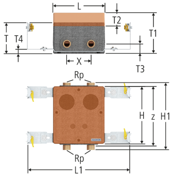 Unterputz-Armaturenbox für Geberit Duofix