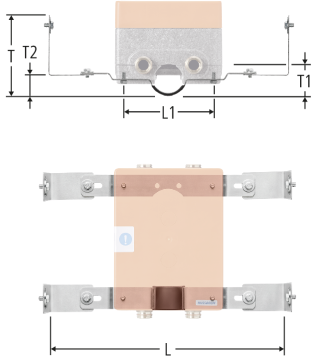 Set di montaggio per scatola lavabo sotto muro