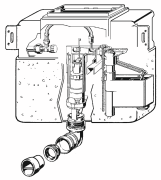Réservoir de chasse à montage caché