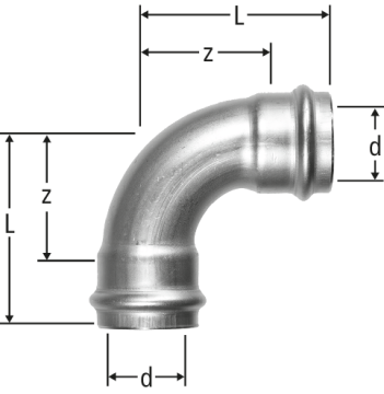 Optipress-Aquaplus-Bogen 90°