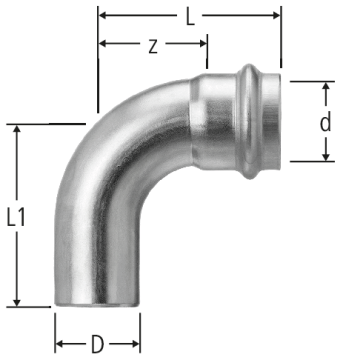 Optipress-Aquaplus-Bogen 90°