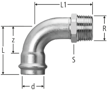 Optipress-Aquaplus-Bogen 90°