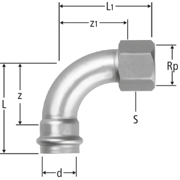 Optipress-Aquaplus-Bogen 90°