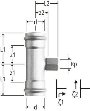 Optipress-Aquaplus-T-Stück