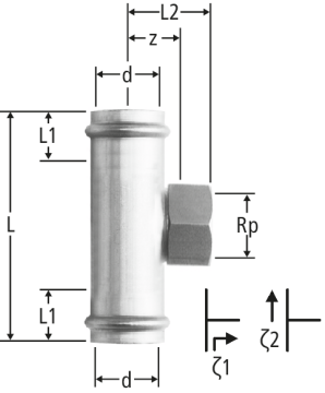 Optipress-Aquaplus-T-Stück