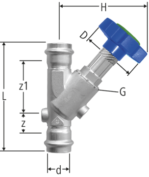 Optipress-Aquaplus-Schrägsitzventil