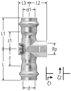 Optipress-Aquaplus-Anschluss-T-Stück