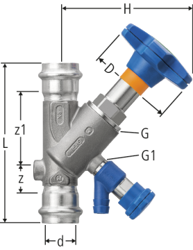 Optipress-Aquaplus-Schrägsitzventil