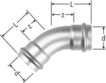 Optipress-Industry-Bogen 45°