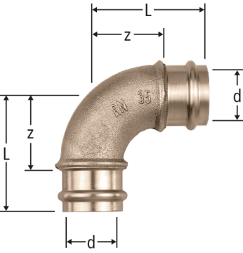 Optipress-Aquaplus-Bogen 90°