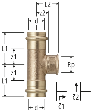 Optipress-Aquaplus-T-Stück