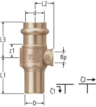 Optipress-Aquaplus-T-Stück
