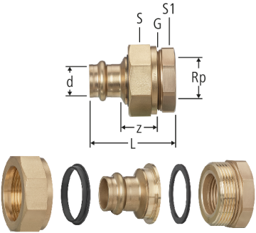 Optipress-Aquaplus-Isolierverschraubung