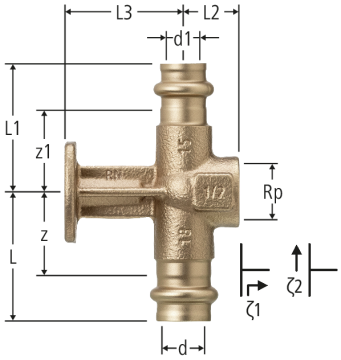 Optipress-Aquaplus-Anschluss-T-Stück