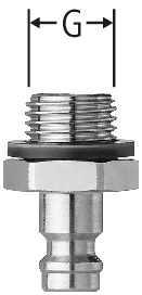 Nippel a innesto con filetto maschio G ¼