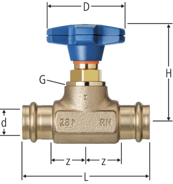 Optipress-Aquaplus-Geradsitzventil