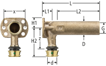 Optiflex-Flowpress-Anschlusswinkel lang