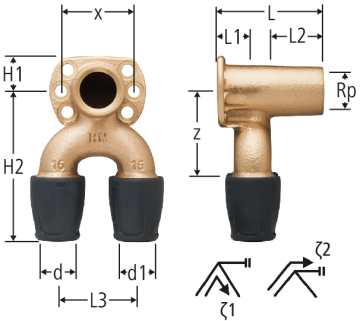 Optiflex-Profix-Doppel-Anschlusswinkel