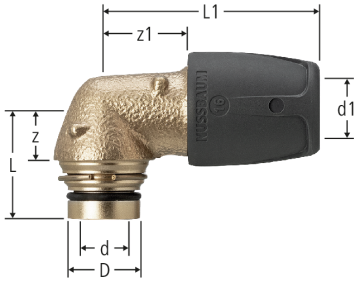 Steckübergang gekröpft